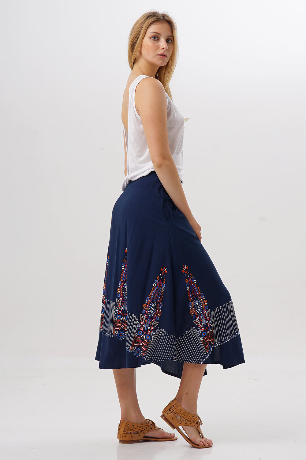 Midi Skirt Archi Swedish Embroidery