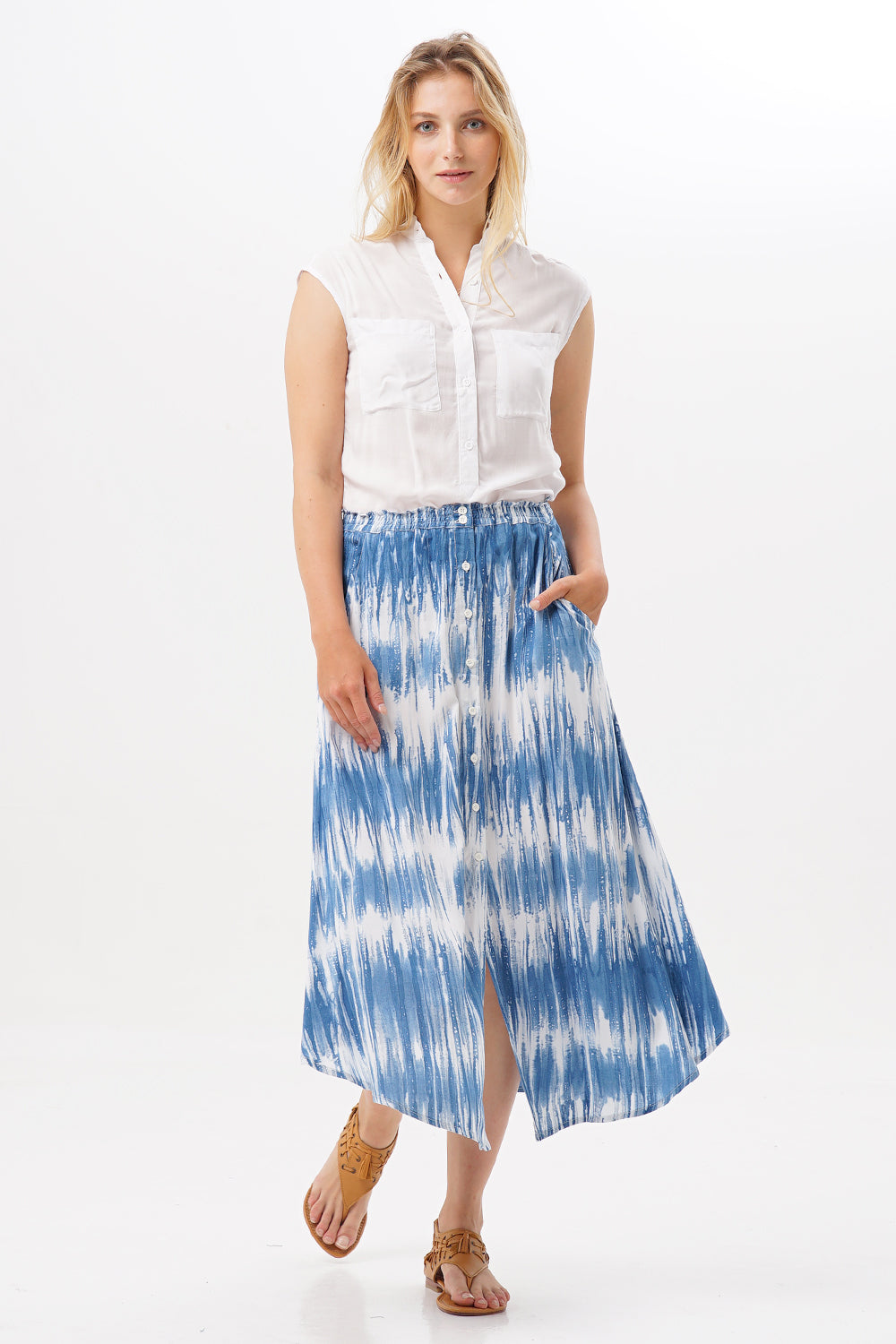 Midi Skirt Bott Tie Dye